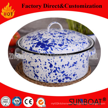 Sunboat Enamel Stock Pot Chinese Pattern Customized Cookware